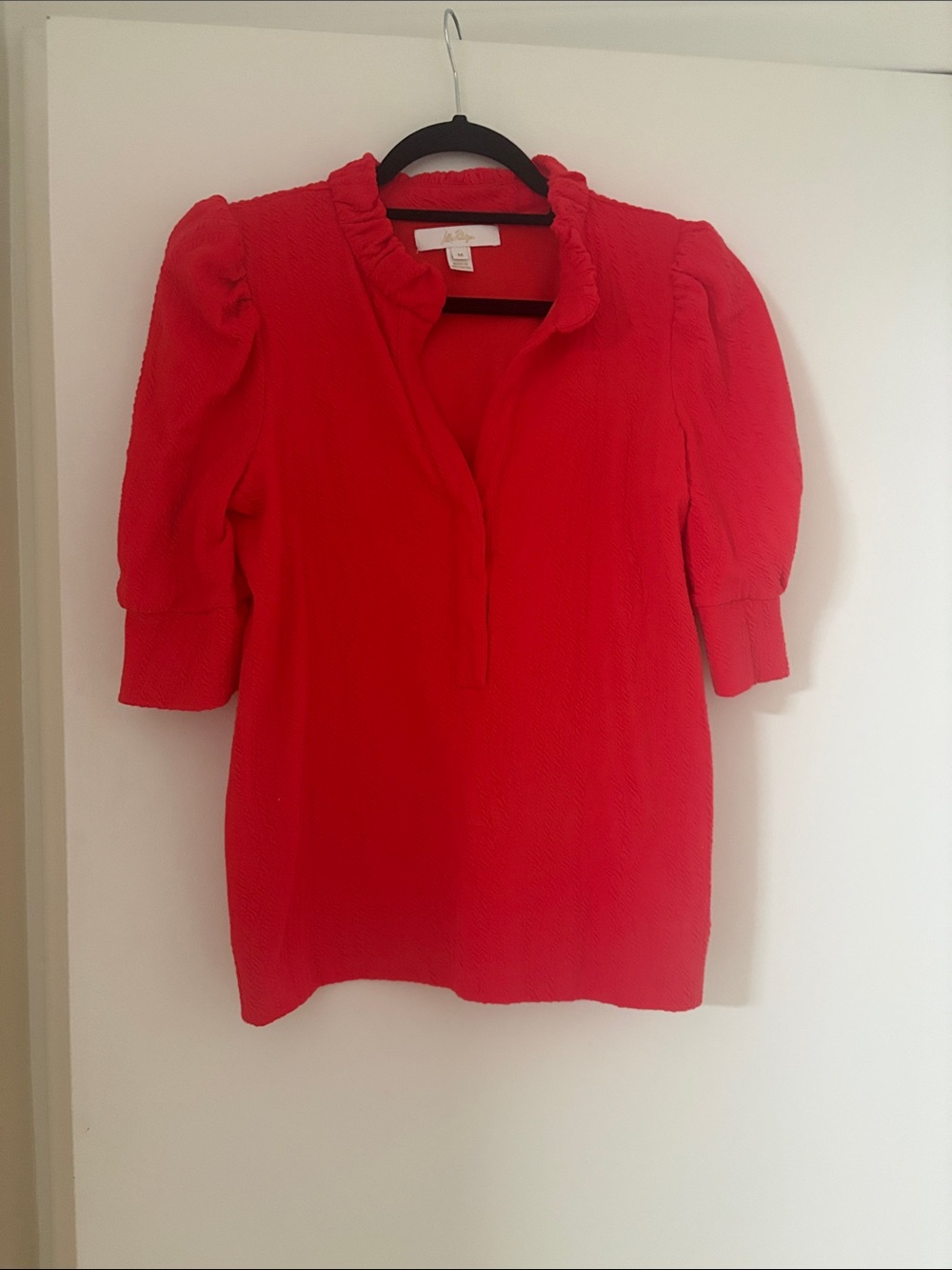 Lilly Pulitzer Women's Red Puff-Sleeve Blouse